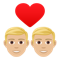Couple with Heart- Man- Man- Medium Skin Tone- Light Skin Tone emoji on Emojione
